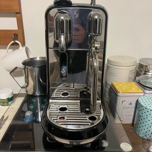 Sleek Silver Espresso Machine